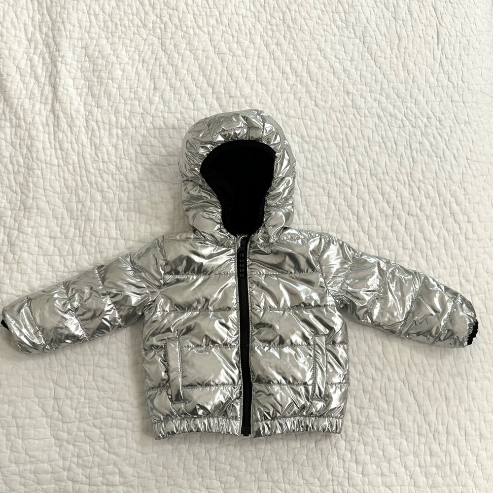 Primary Kids Puffer Jacket for Toddler - Silver 12-18 months